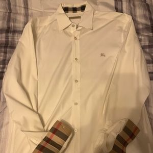 Burberry Brit Button Down Dress Shirt Mens Size M Color White